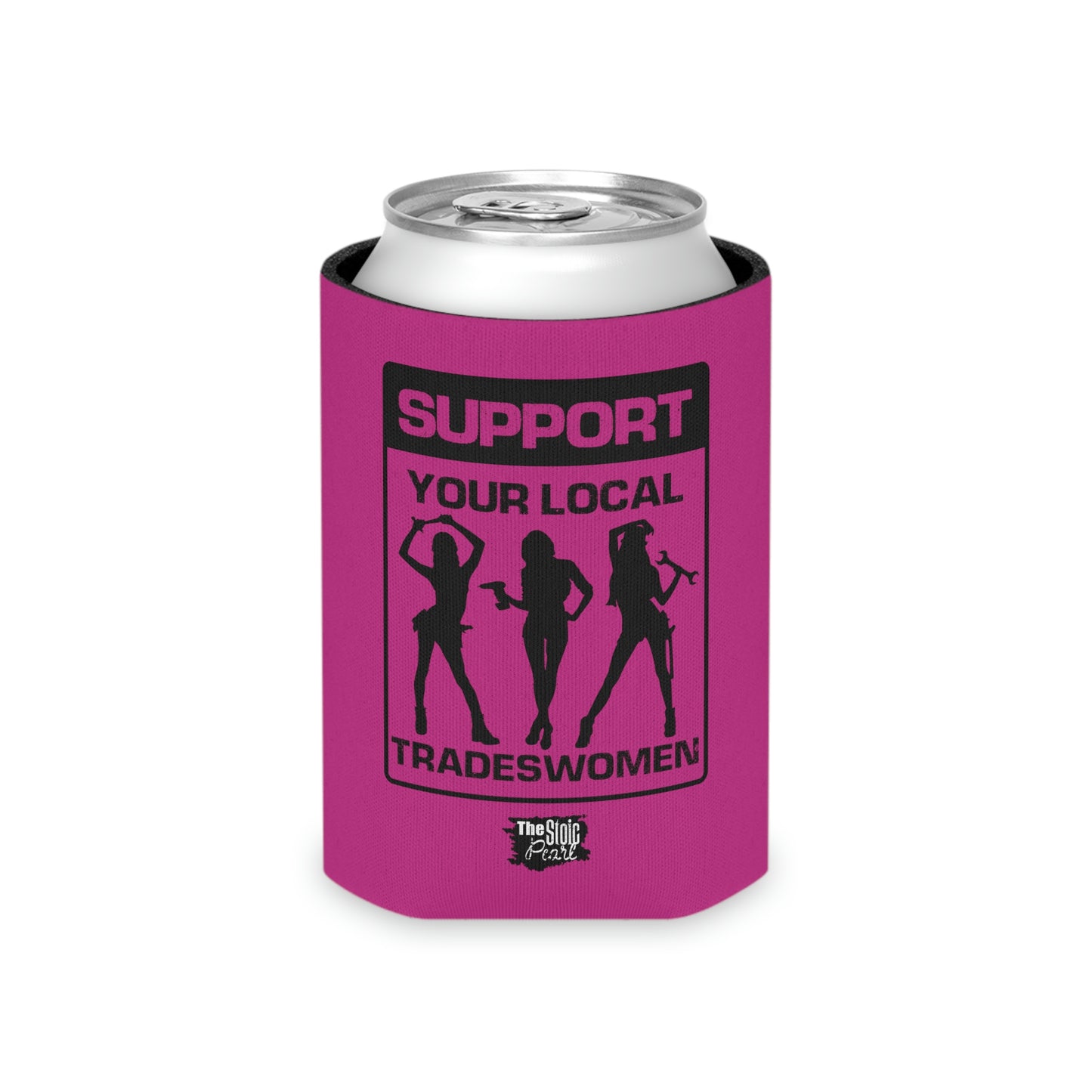 Hot Pink Tradeswoman Beer Wrapper